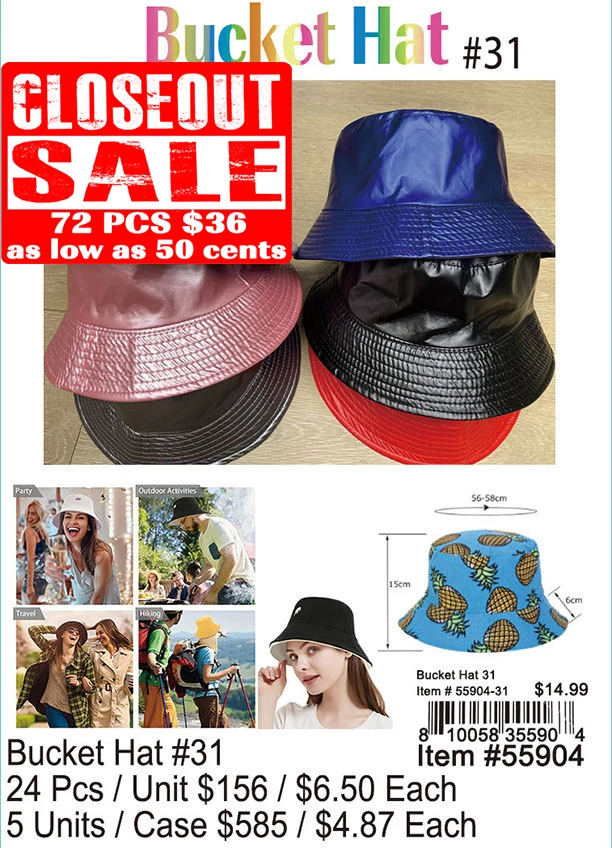 Bucket Hat-31 - Closeout 72 Pcs.